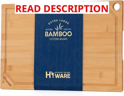Hiware Bamboo Cutting Board with Juice Groove