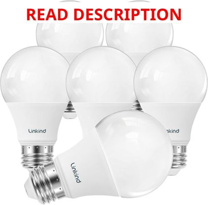 Linkind A19 LED Bulb 60W Eq 2700K 8.5W 6 Pack