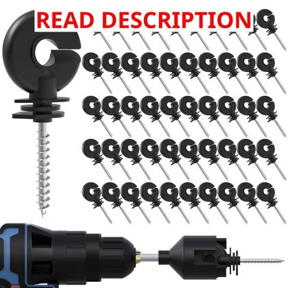 NQN 50 Pcs Black Fence Insulators + Tool