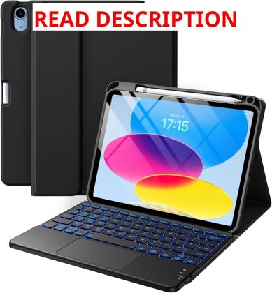 Harvopu iPad Case with Keyboard Black