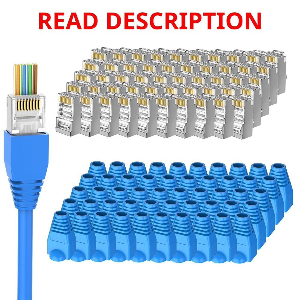 Brileine 50-Pack Cat6 Shielded RJ45 Connectors