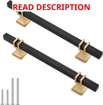 30 Pack 5" Black/Gold Cabinet Pulls