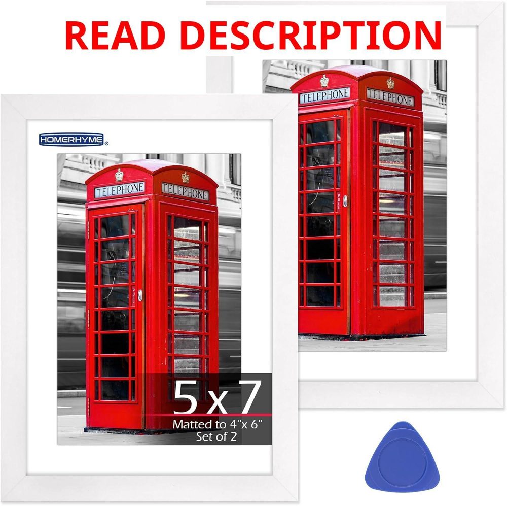 5x7 Frame Set 2 White 4x6/5x7 Plexiglass