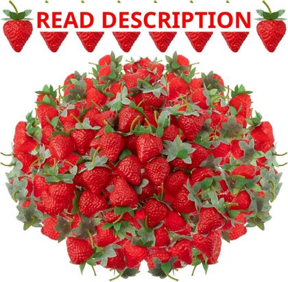 Lyrow 100 Pcs Fake Strawberries 2.2"-3.35"