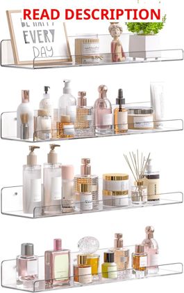 upsimples 4 Pcs 15" Acrylic Shelves Clear