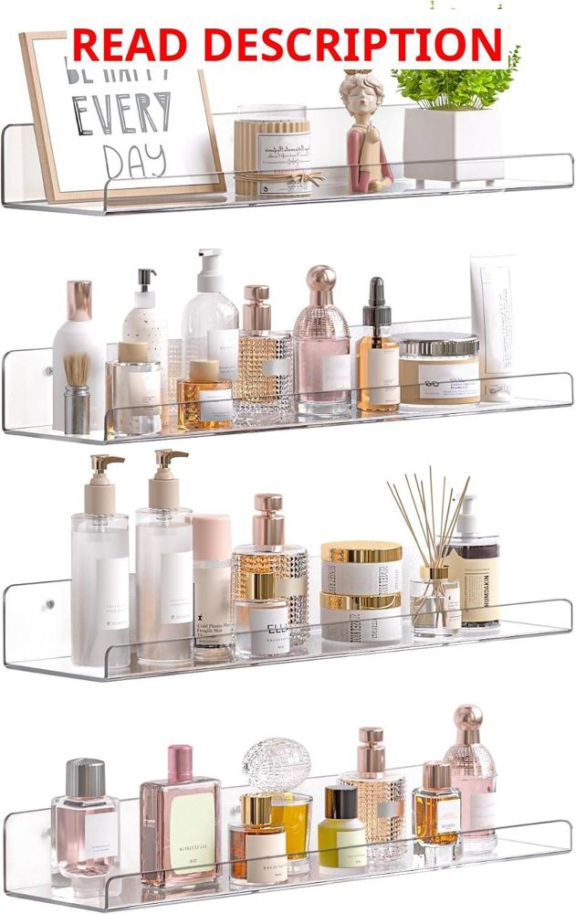upsimples 4 Pcs 15" Acrylic Shelves Clear