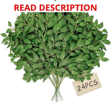 Fake Leaves (24-pack) Silk Greenery Stems