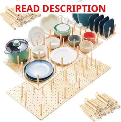 Kigley 12 Pcs Wooden Pegboard Drawer Organizer