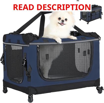 PEGIC 24" Collapsible Rolling Dog Crate
