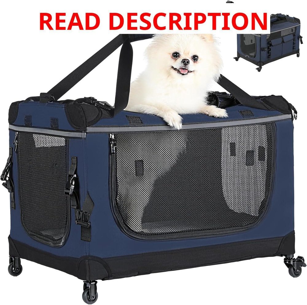PEGIC 24" Collapsible Rolling Dog Crate