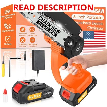 6-Inch Mini Cordless Chainsaw - Battery Saw
