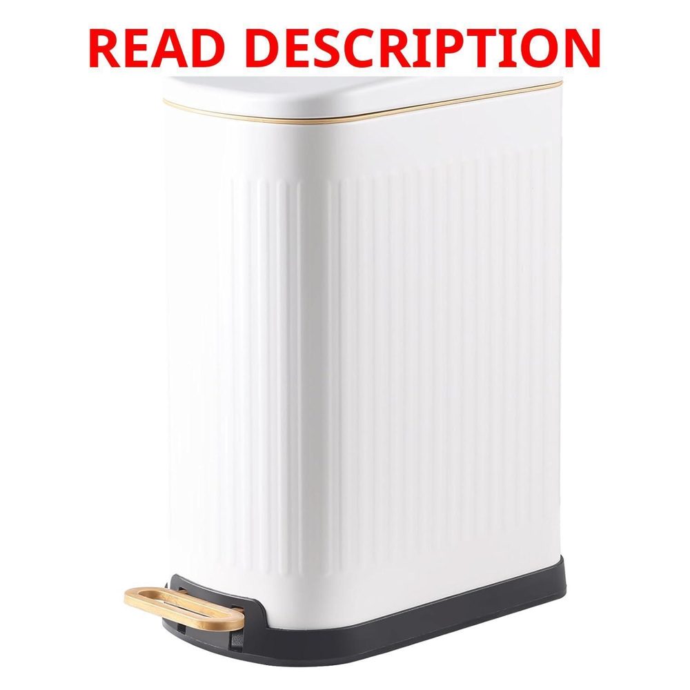 SYNCVIBE Slim Trash Can 3.5 gal White