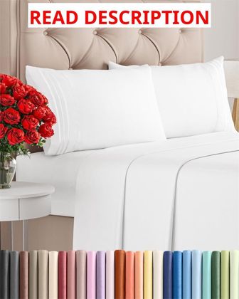 Queen Size 4pc Sheet Set - White Easy-Fit