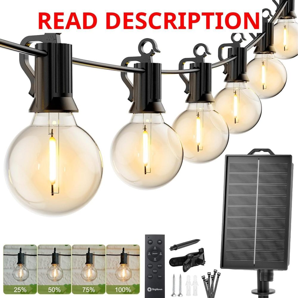 Brightown 58FT Solar String Lights IP65