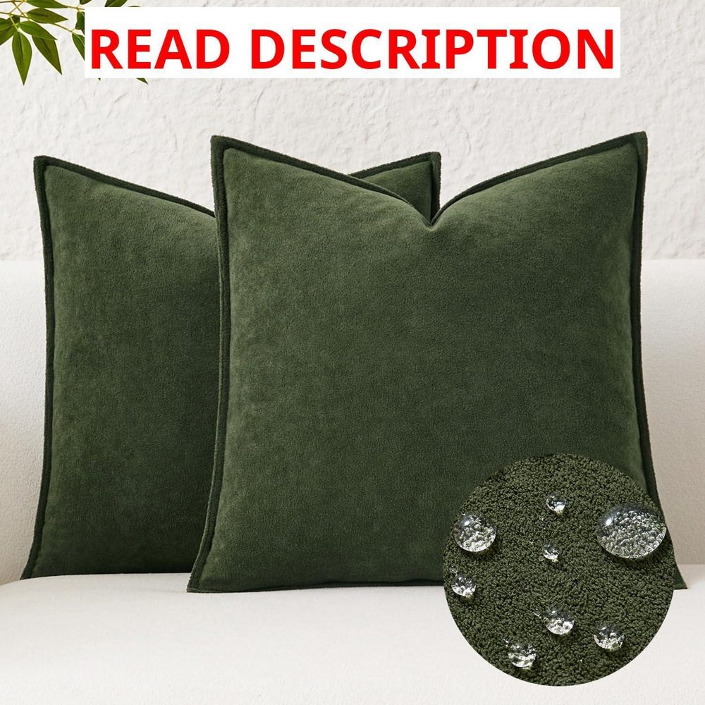 Kevin Textile Moss Green Pillow Covers 20x20