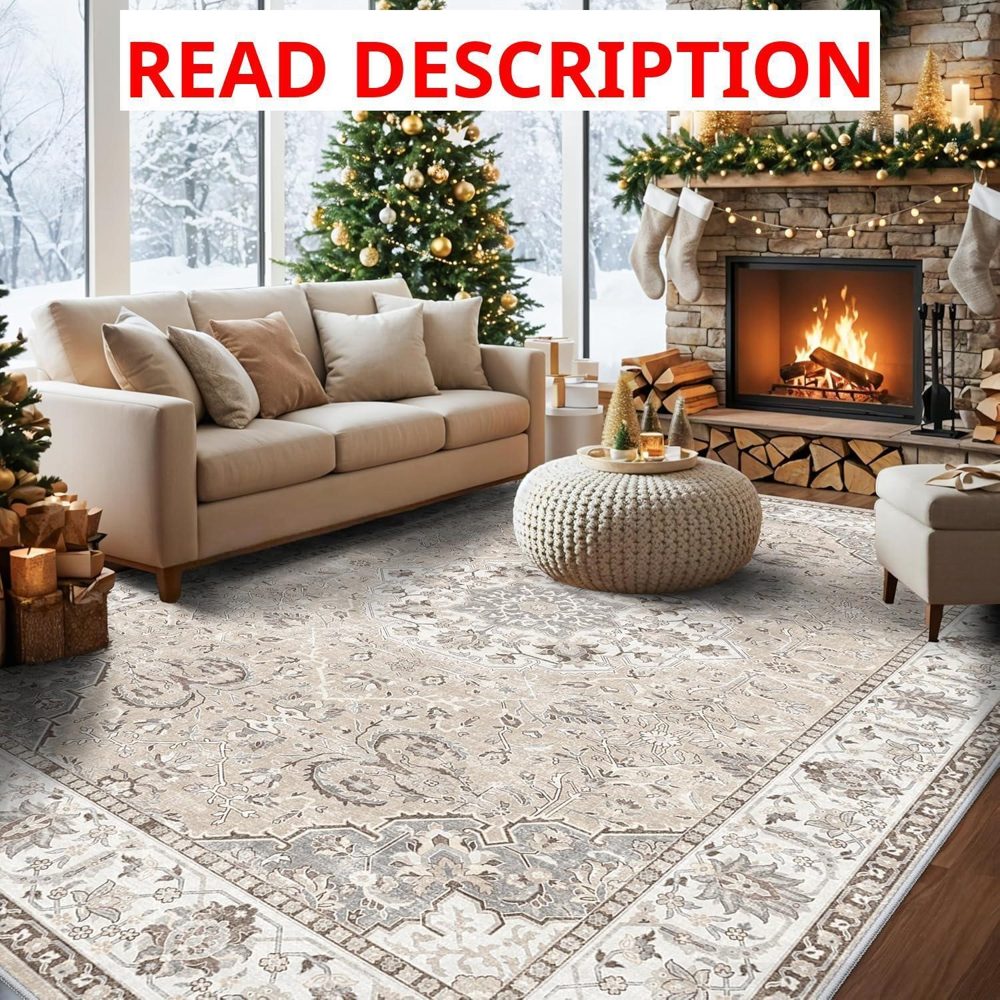 10x14 Washable Area Rug Non-Slip backing