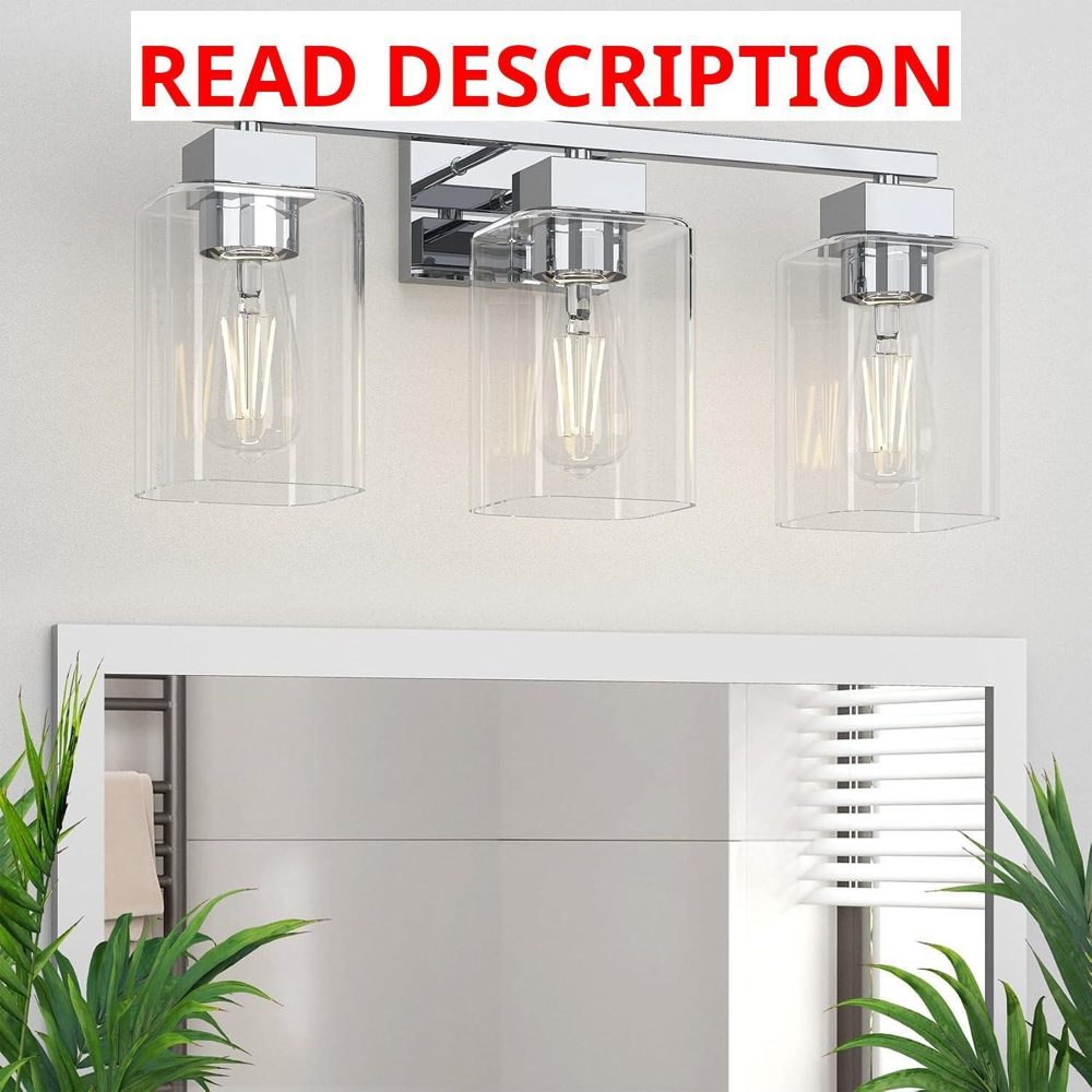 Chrome Vanity Light - 3 Light UL Certified