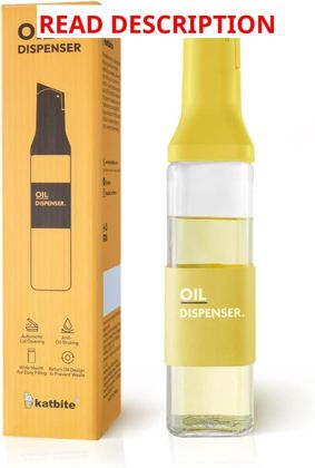 Katbite 16oz Glass Olive Oil Dispenser Yellow