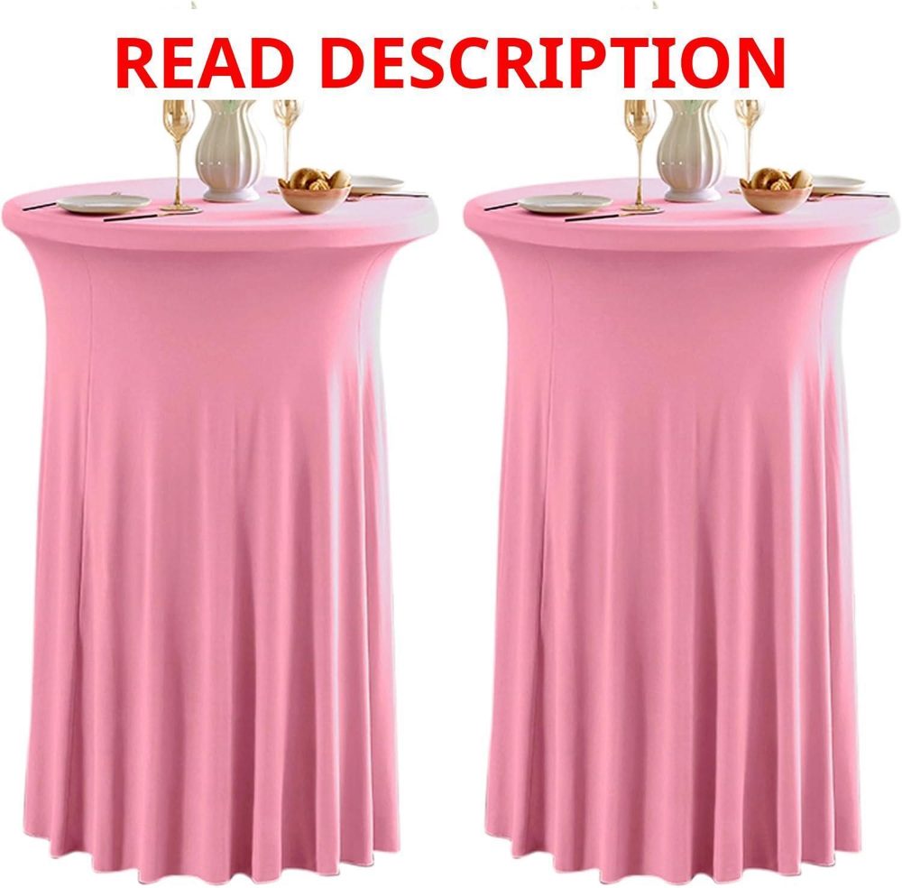 Dimatic 2 Pack Pink Round Tablecloths 32"