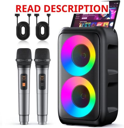 Karaoke Machine for Adults & Kids 2 mics