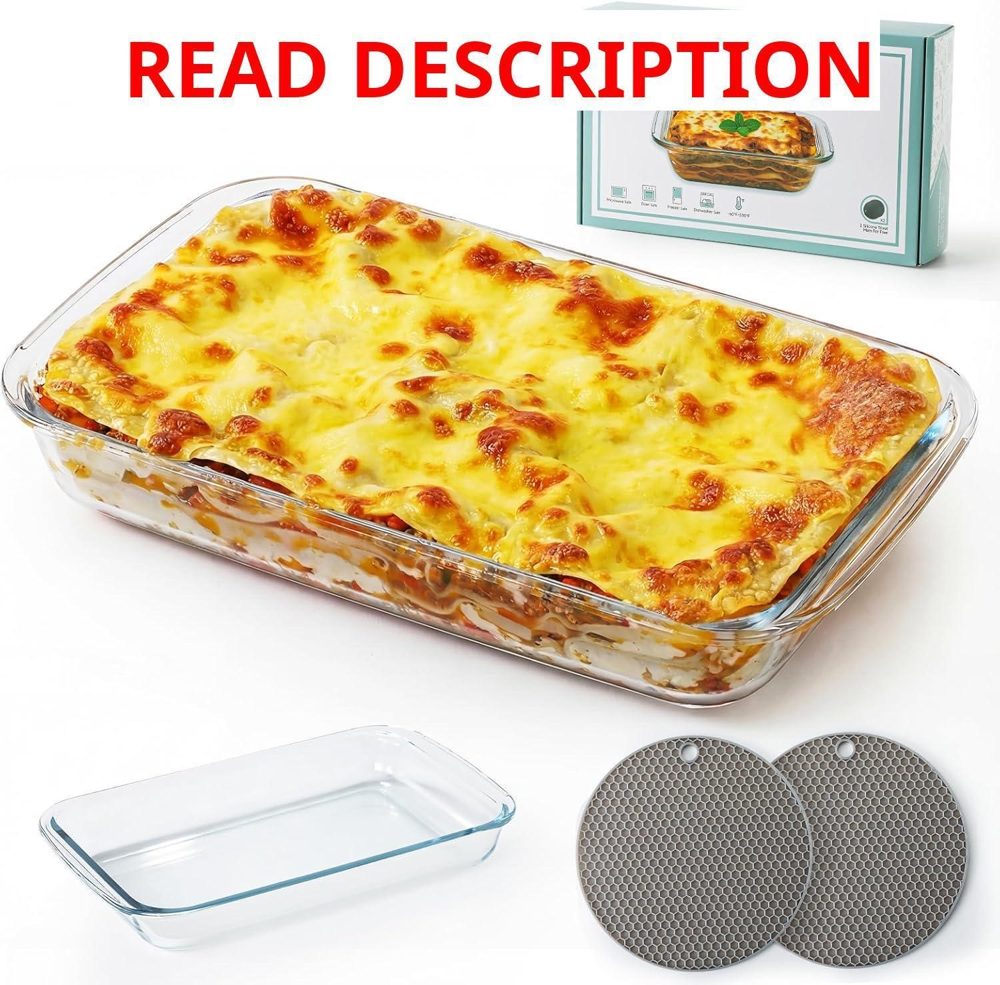 1.7 Qt Glass Bake Dishes   7x12in Borosilicate