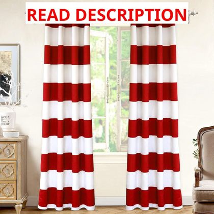 DriftAway Red Striped Room Darkening Curtains