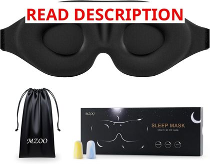 MZOO Eye Mask 3D Light Blocking Black
