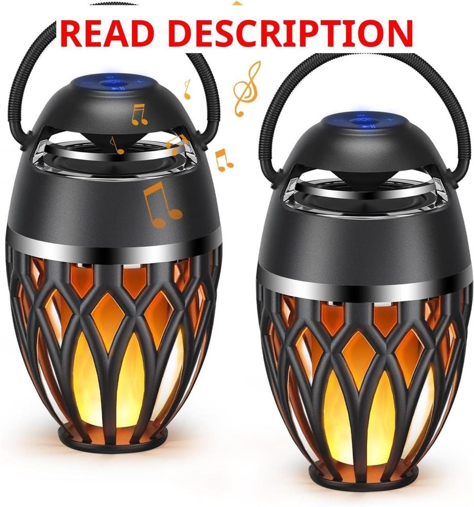 MOFOKEAY 2-Pack Bluetooth Speakers LED Flame