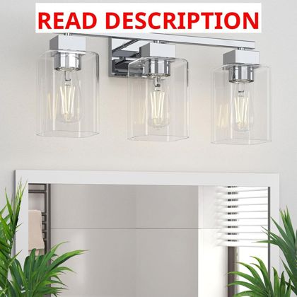 Chrome Vanity Light - 3 Light UL Certified
