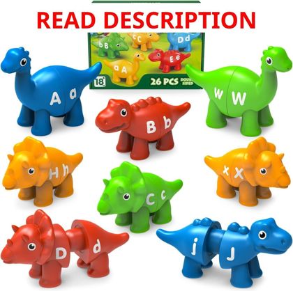 26Pcs Dinosaur Alphabet Learning Toys for 18M+