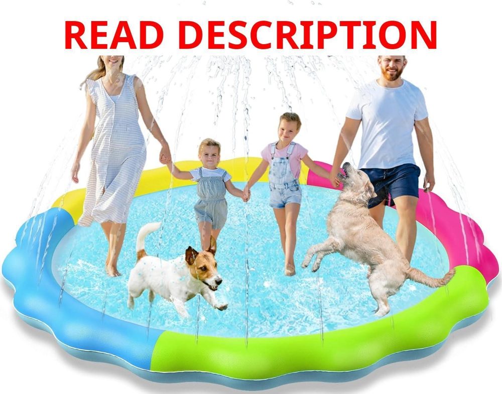 Jasonwell Kids Dog Splash Pad Sprinkler Pool