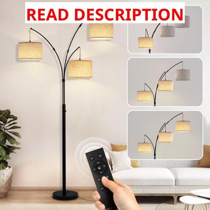 Arc Floor Lamp with Remote Dimmable 2400LM