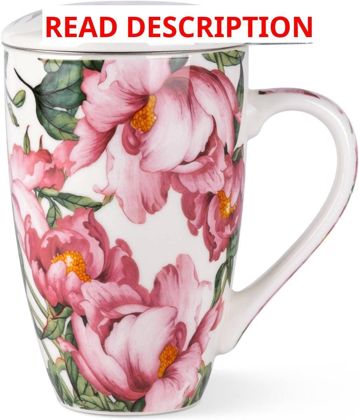 AmorArc 18oz Tea Mug with Infuser Lid