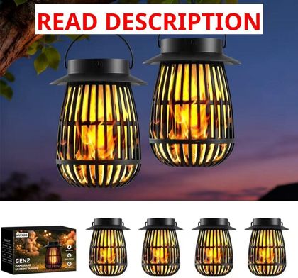 Gen2 Flame Solar Lanterns 4-Pack