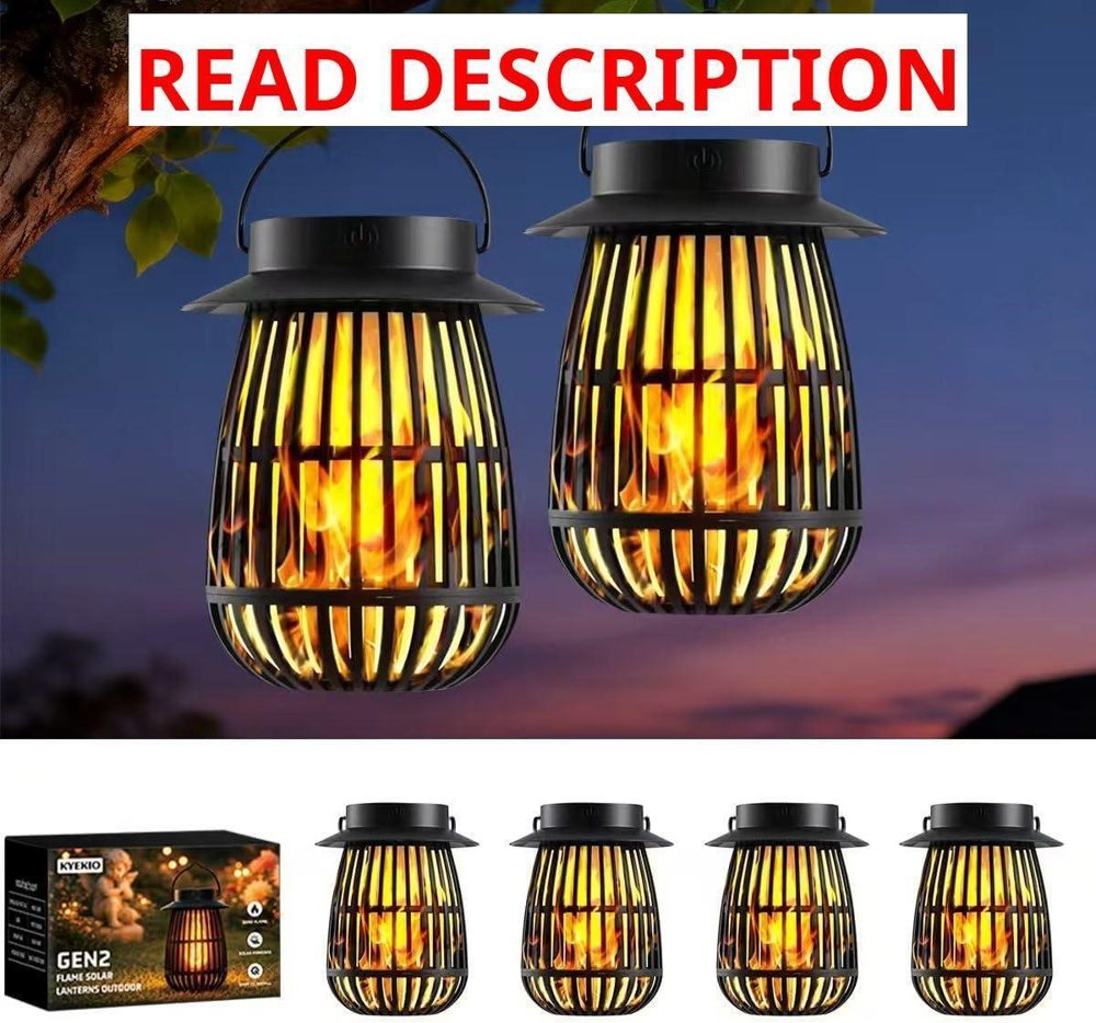Gen2 Flame Solar Lanterns 4-Pack