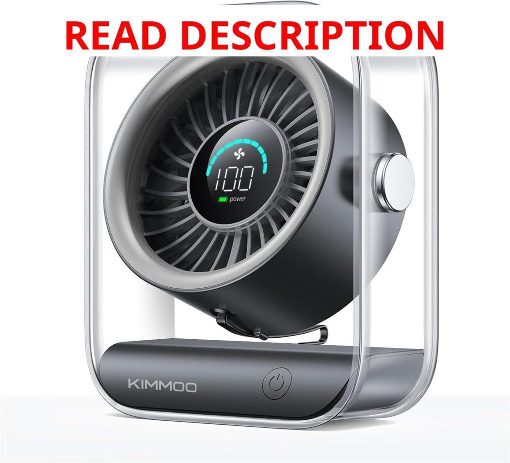 KIMMOO USB Desk Fan Quiet 100 Speeds Black