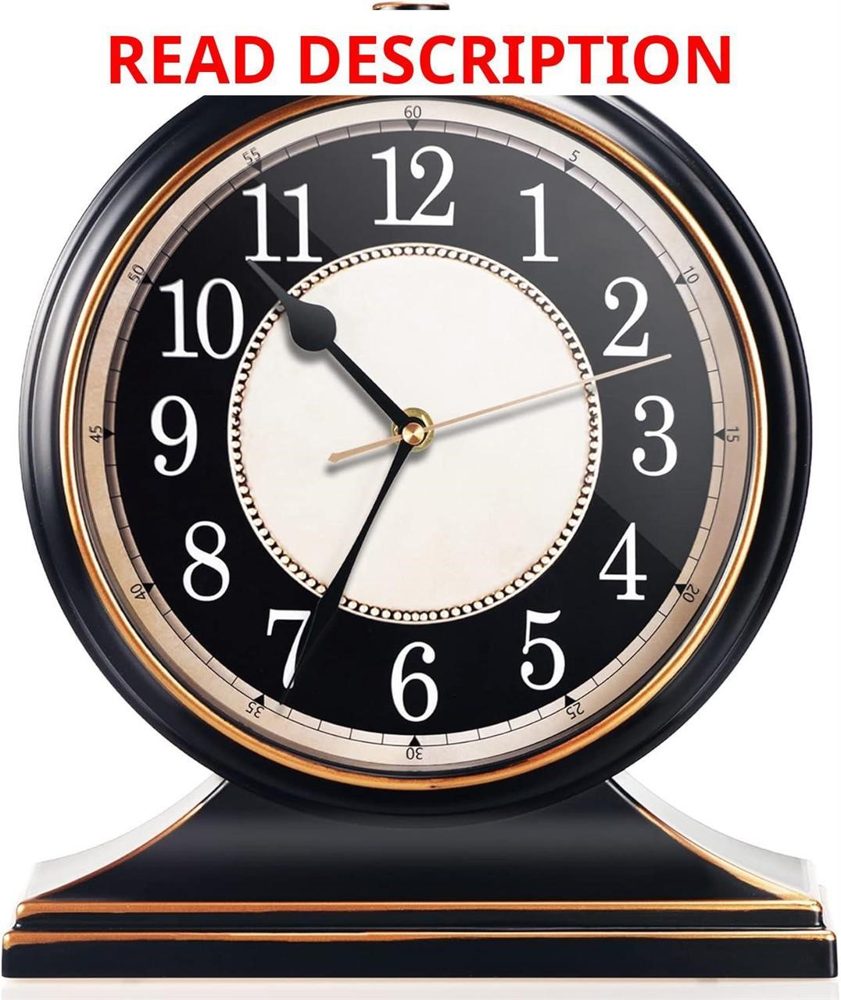 AYRELY Vintage Desk Clock 10" Dial Black