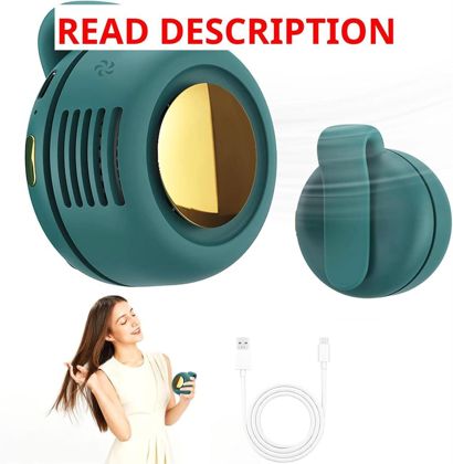 Green bladeless clip-on fan 360 rotate