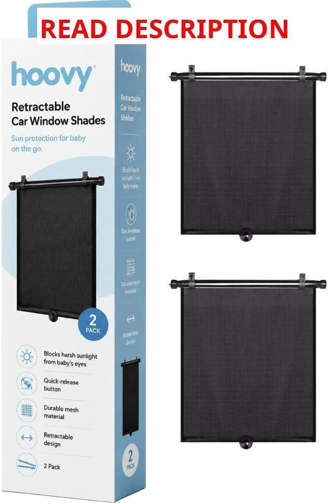 Hoovy Retractable Car Window Sun Shade 2 Pack