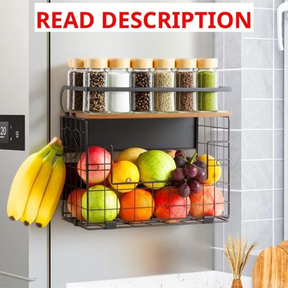 Haotao Magnetic Fridge Shelf with Wood Lid