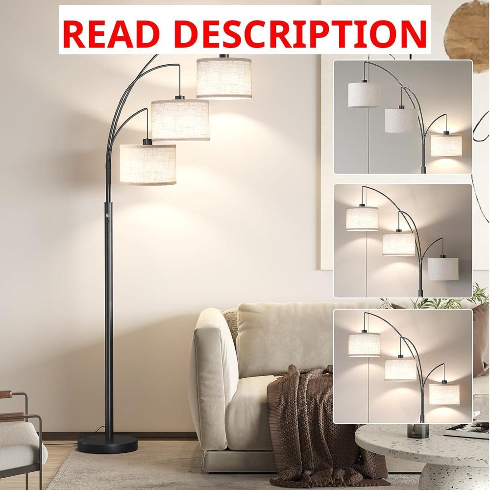 SUNMORY 3-Light Arc Floor Lamp 78"