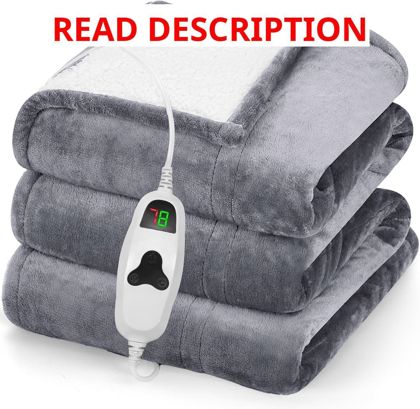 Greenoak Heated Blanket Throw 50x60 Grey