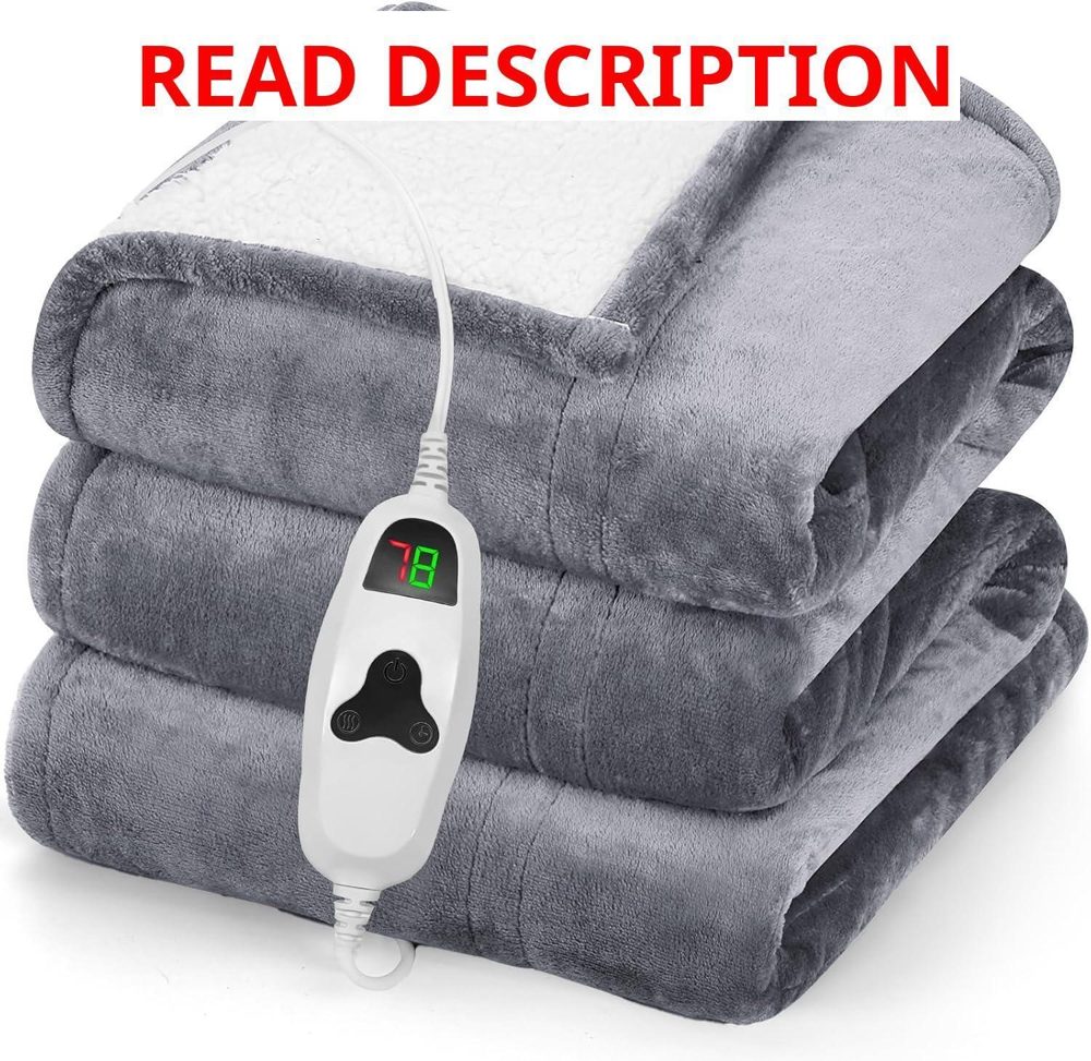 Greenoak Heated Blanket Throw 50x60 Grey