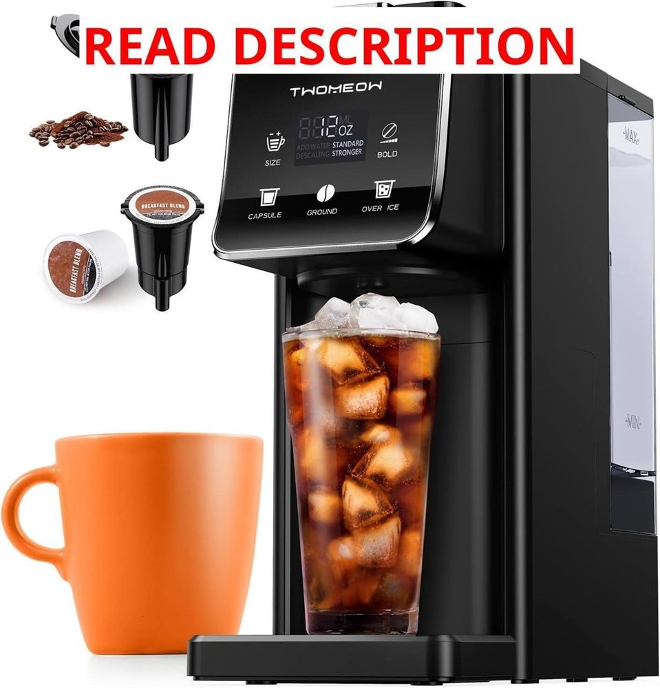 Coffee Maker Hot & Iced 52 Oz Tank (Black)