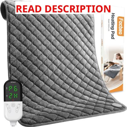 King Size Heating Pad 32x24" Electric Gray