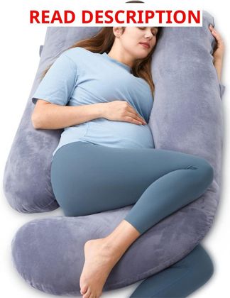 Momcozy 57" U Shaped Pregnancy Pillow Grey