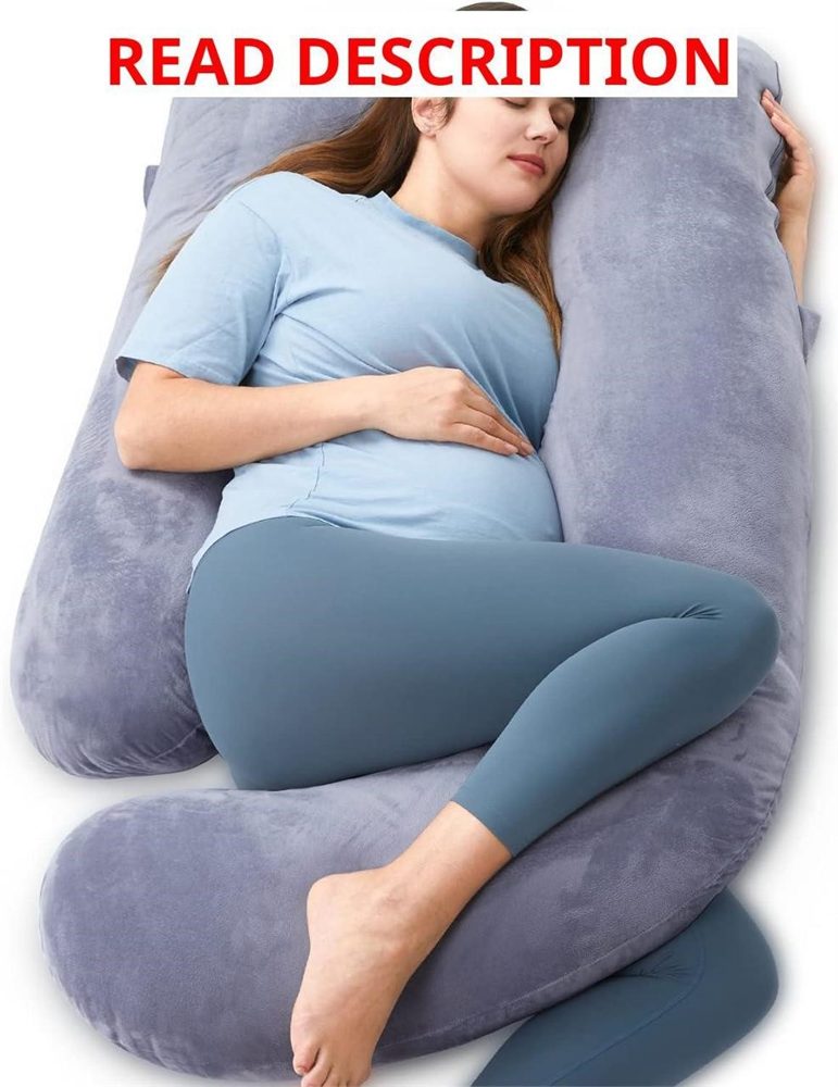 Momcozy 57" U Shaped Pregnancy Pillow Grey