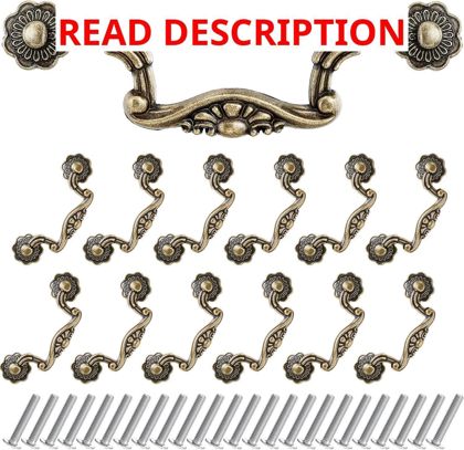 12 Pcs 3" Drawer Bail Handles Vintage Bronze
