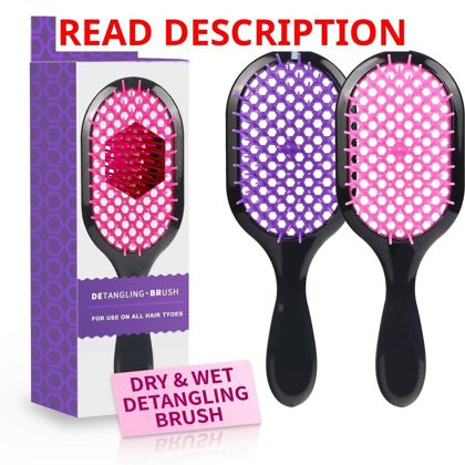 Detangling Brush 2-Pack (Pink+Purple)