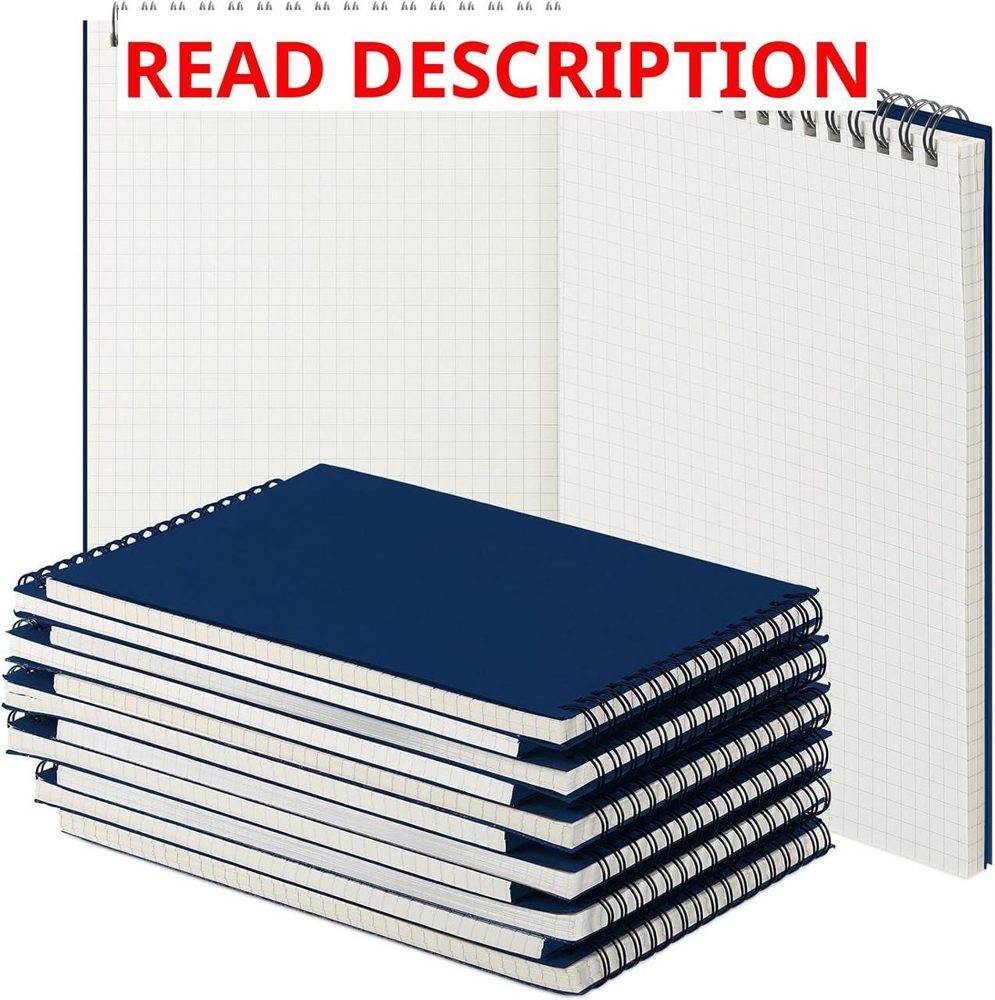 Engrowtic 6 Pack Graph Paper Notepad A5 Blue